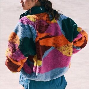 Free People Hit The Slopes Printed Fleece Jacket Rocky Ridge XS